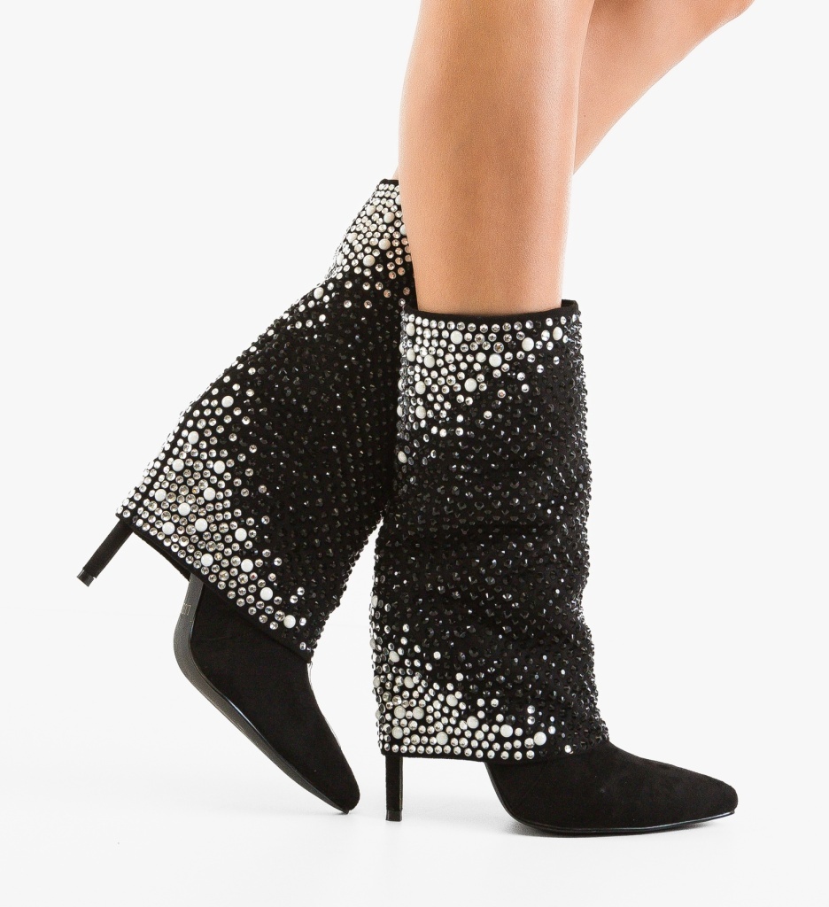 Botine Velyon Negre Depurtat | Eleganță & Confort - imagine 2