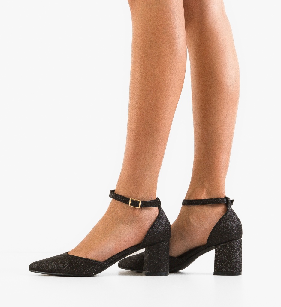 Pantofi Dama Oppe Negri cu Toc Eleganți - imagine 2