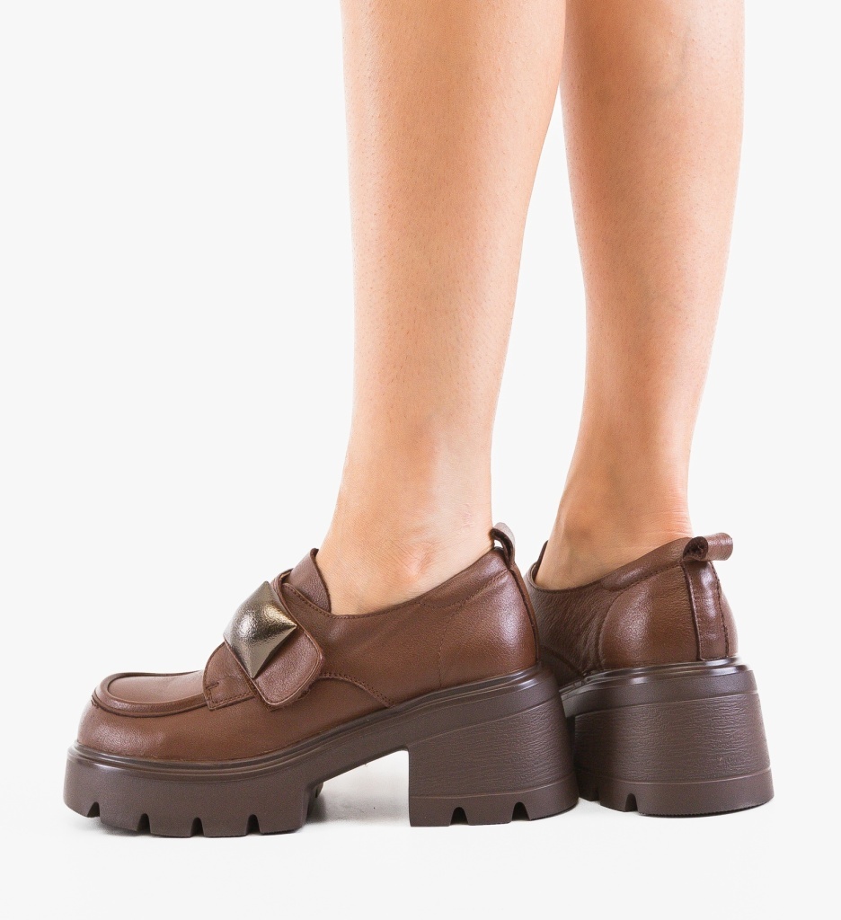 Pantofi Casual Nanyt Camel Eleganți - imagine 4