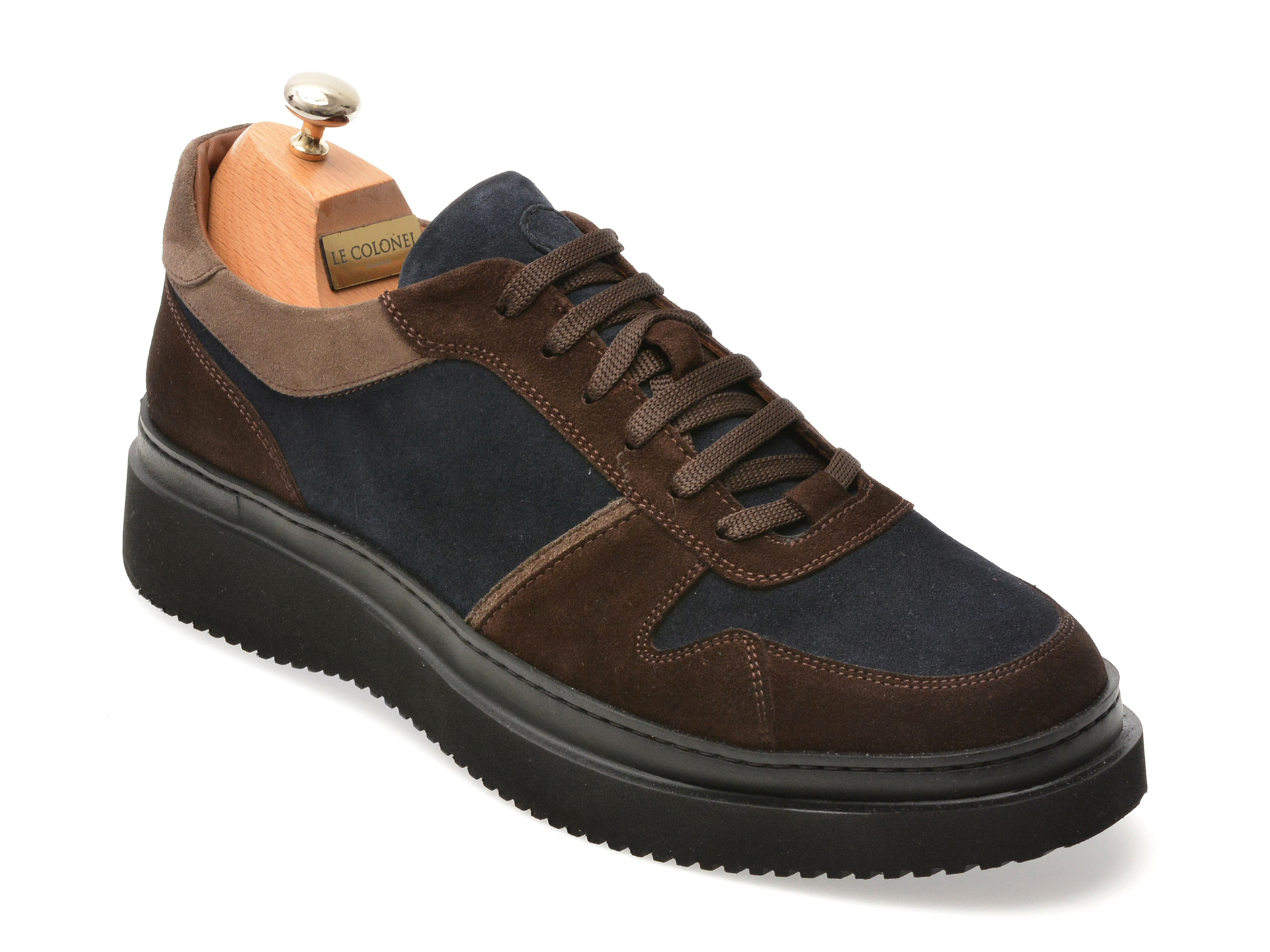Pantofi Le Colonel piele intoarsa maro - Eleganță