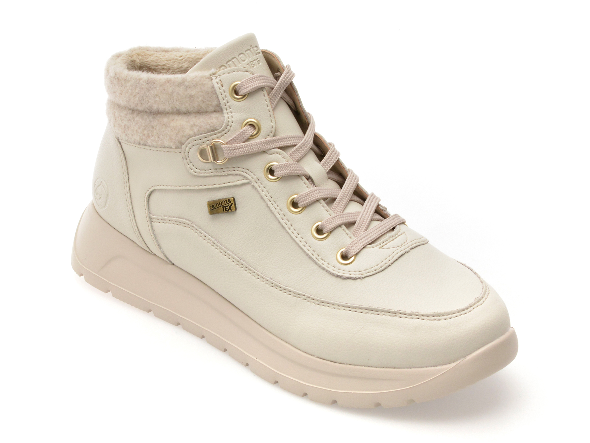 Ghete Remonte albe din piele, confort D2V71
