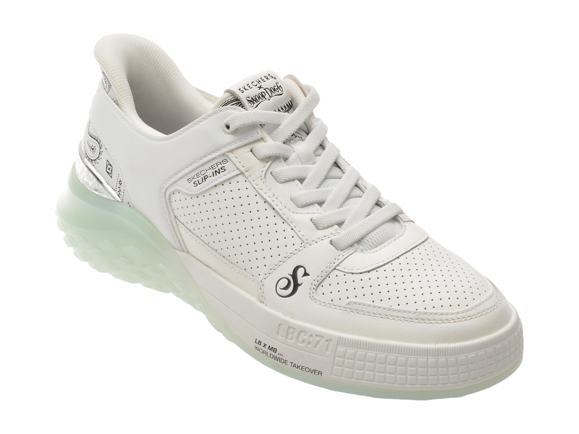 Pantofi Skechers Sizzle Barbati Piele Alba