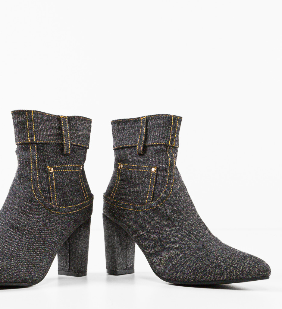 Botine Dama Jean Negre | Design Casual Modern - imagine 8