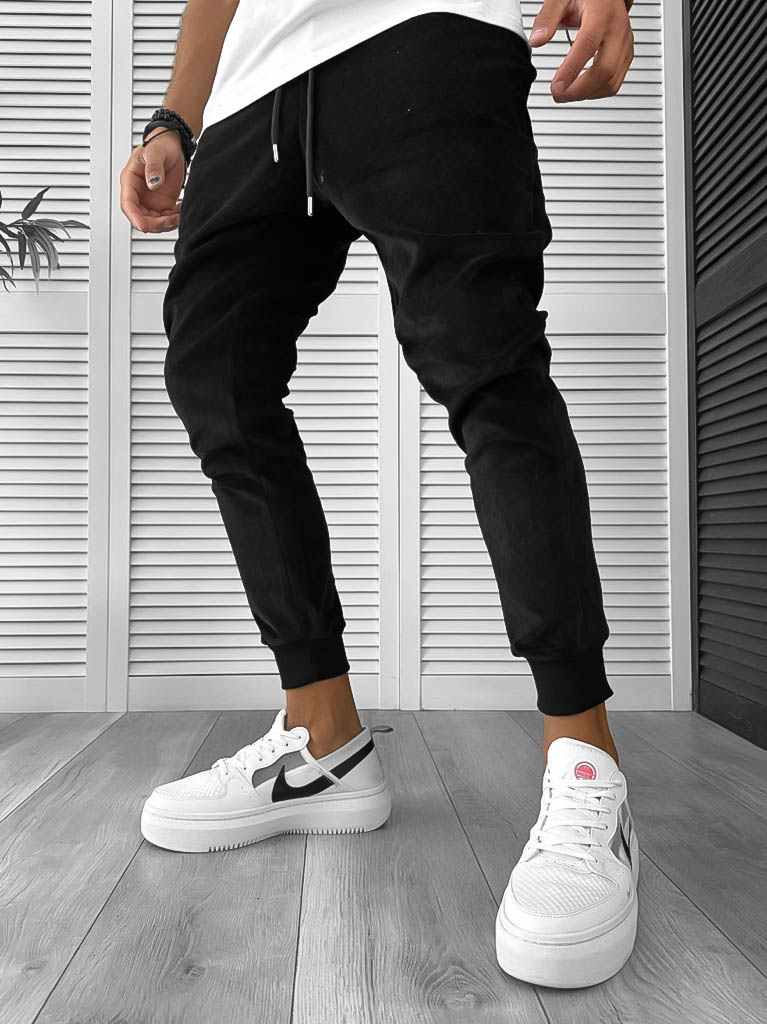 Pantaloni Trening Conici Negri | Stil & Confort