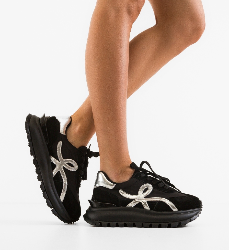 Sneakers Dama Amotto Negri - Confort si Stil - imagine 2