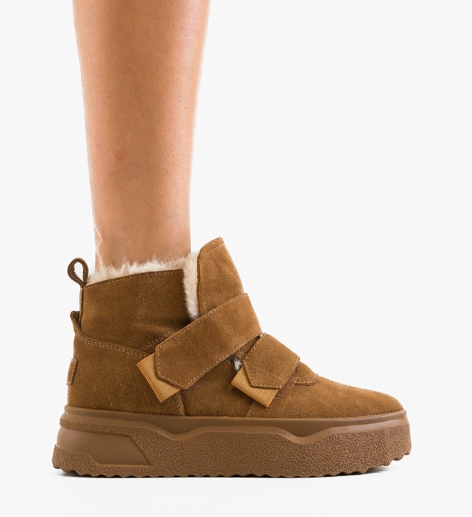Ghete Dama Patreg Camel - Eleganță și Stil - imagine 2