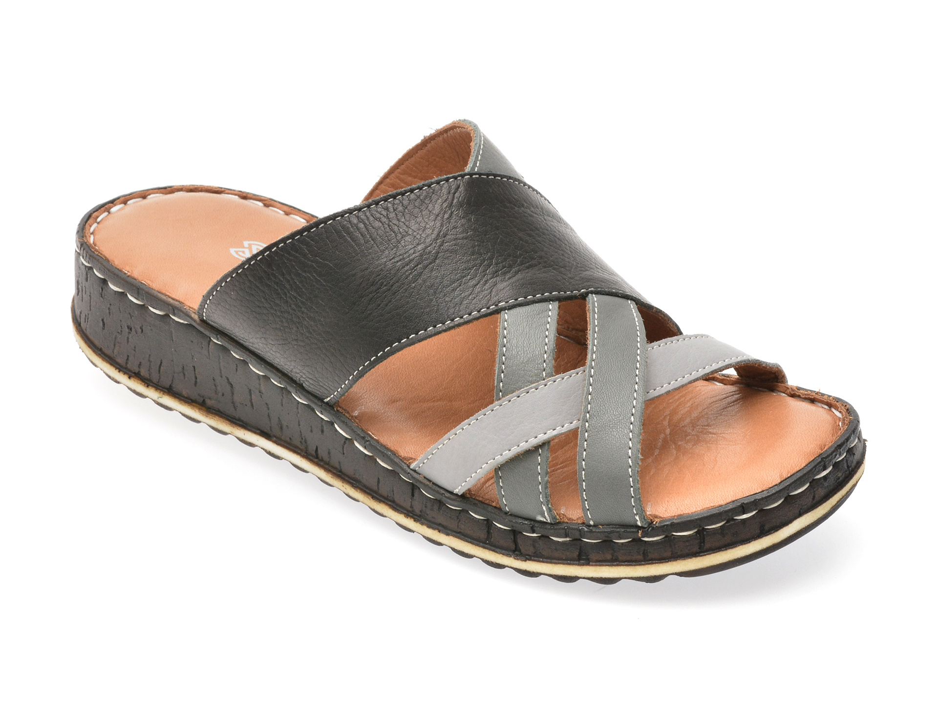 Papuci SHOOZY negri din piele naturală