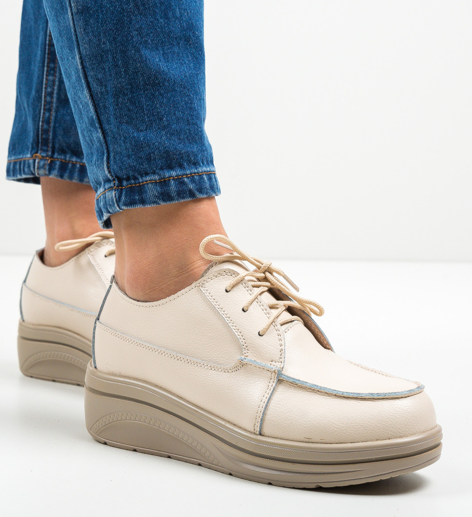 Pantofi Atanom Bej | Confort Casual - imagine 2
