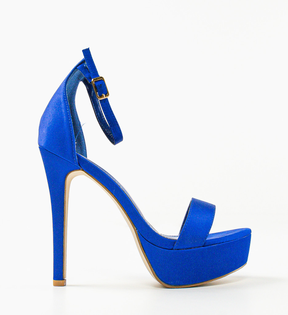 Sandale cu Toc Bannist Albastre | Look Elegant - imagine 5