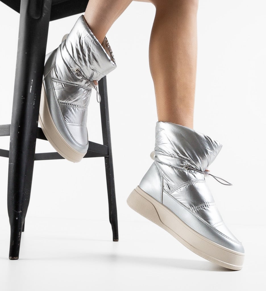 Ghete Dama Cantre Argintii - Stil Elegant - imagine 5