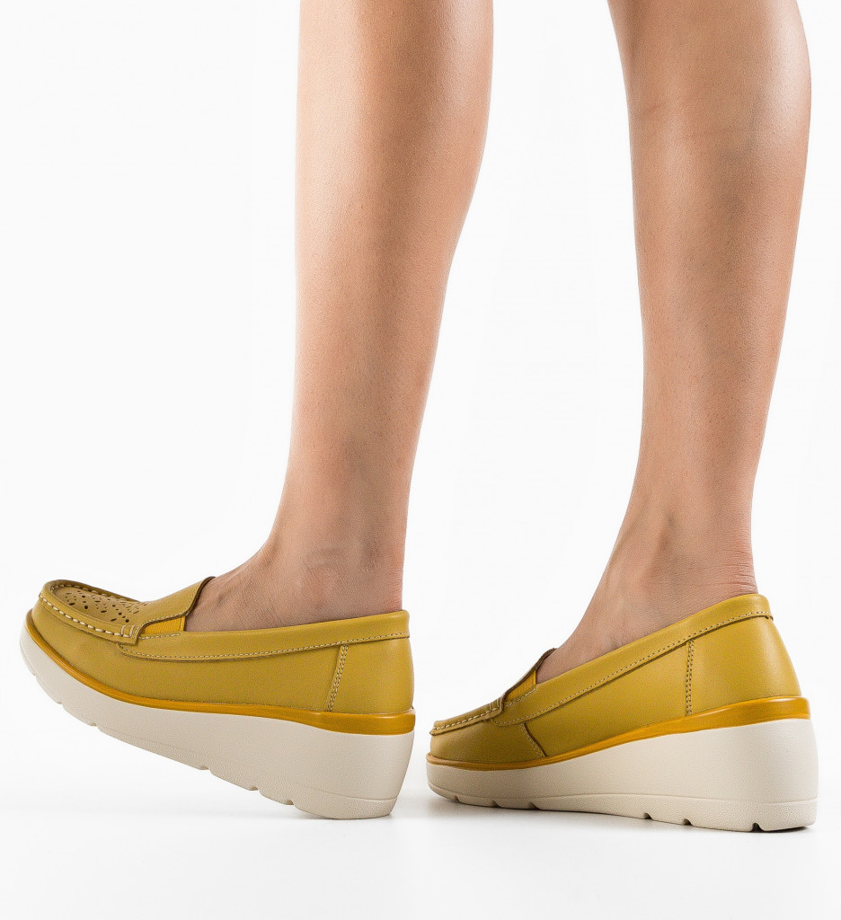 Pantofi Casual Atic Galbeni - Confort și Stil - imagine 4