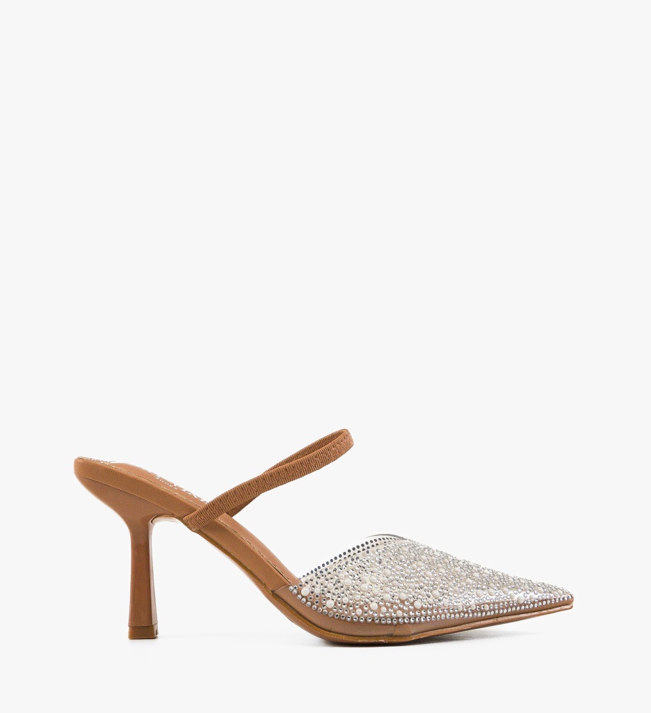 Pantofi Lopez Camel cu Toc Eleganți - imagine 3