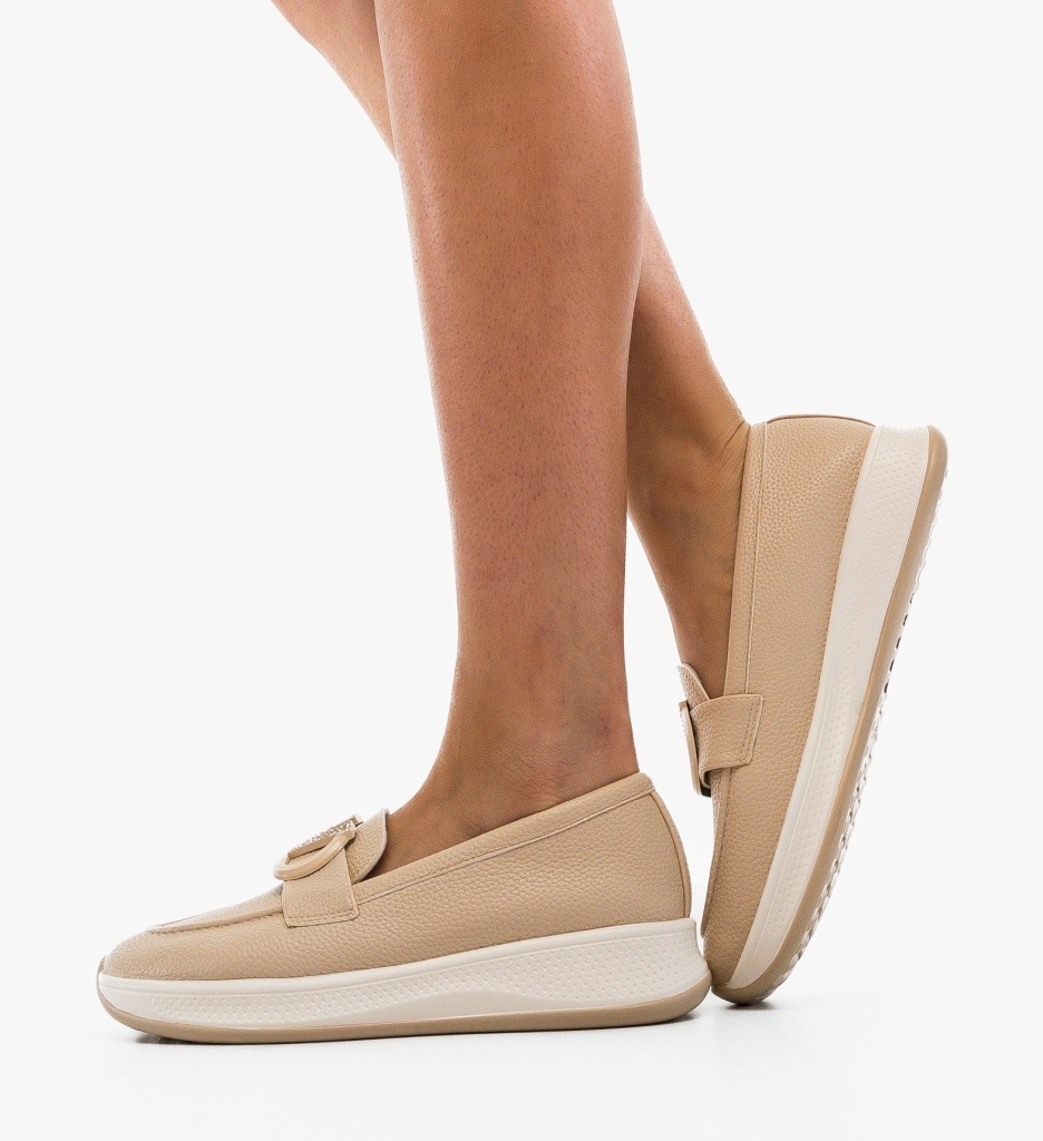 Pantofi Casual Dama Bej Verena - Confort Stilat - imagine 2