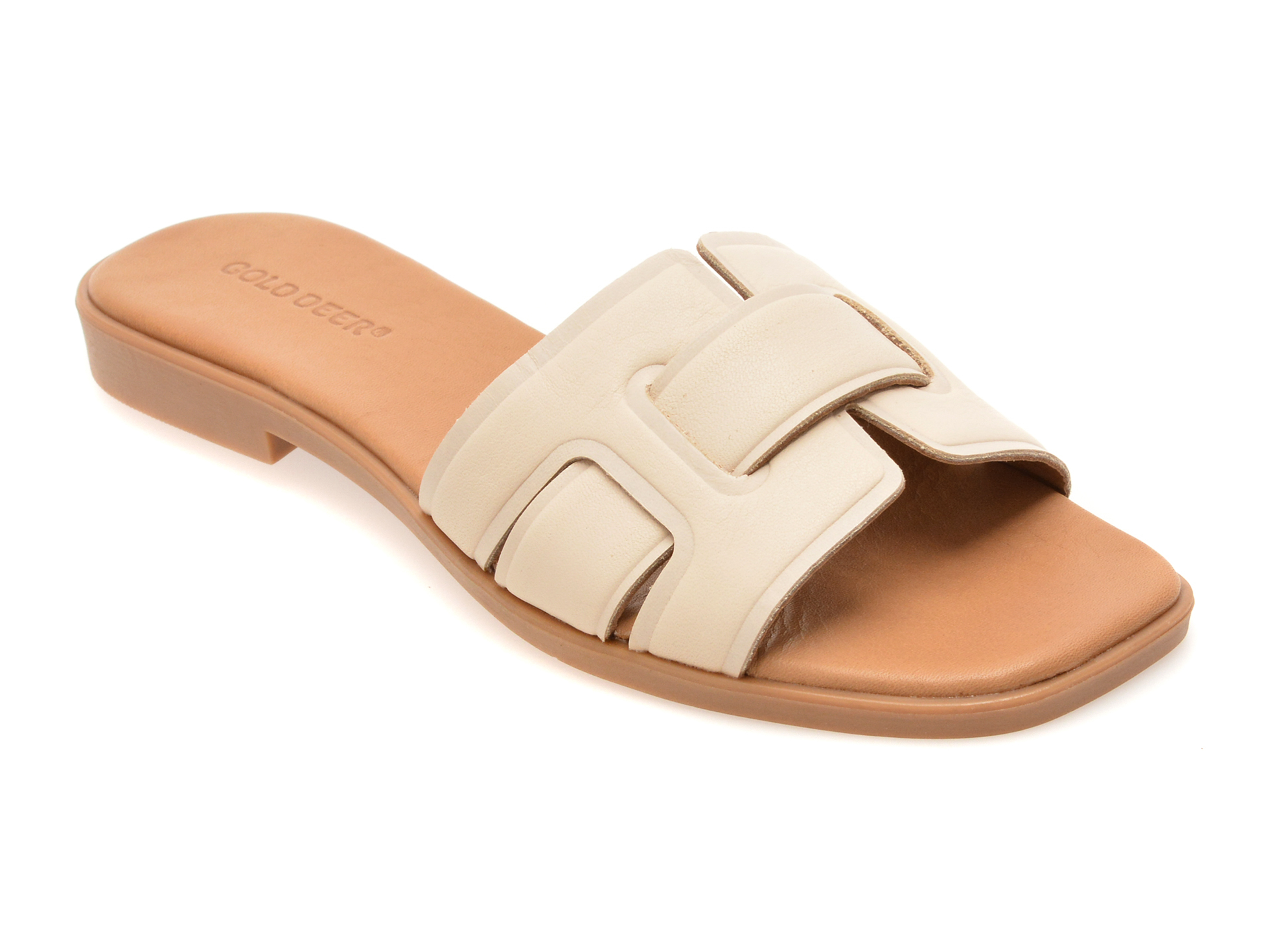 Papuci GOLD DEER Bej Piele Naturală Confort