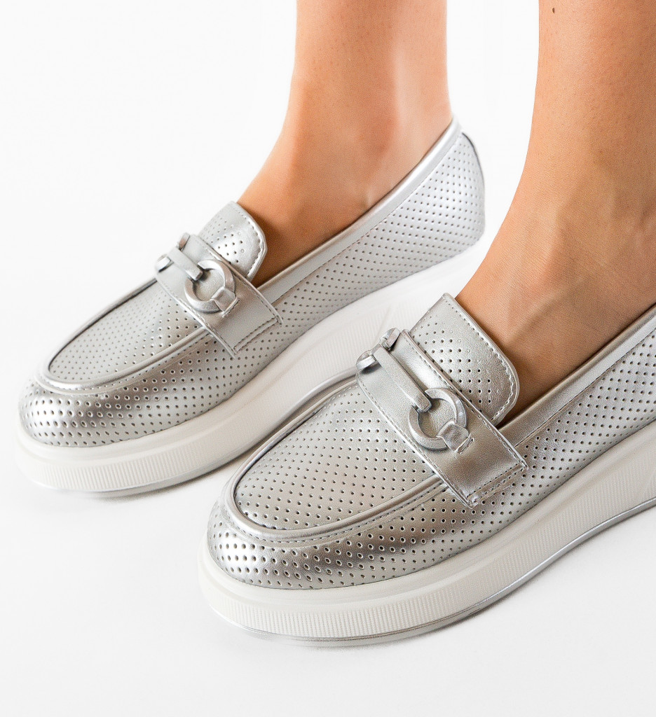 Pantofi Casual Mirrey Argintii - Stil și Confort - imagine 4