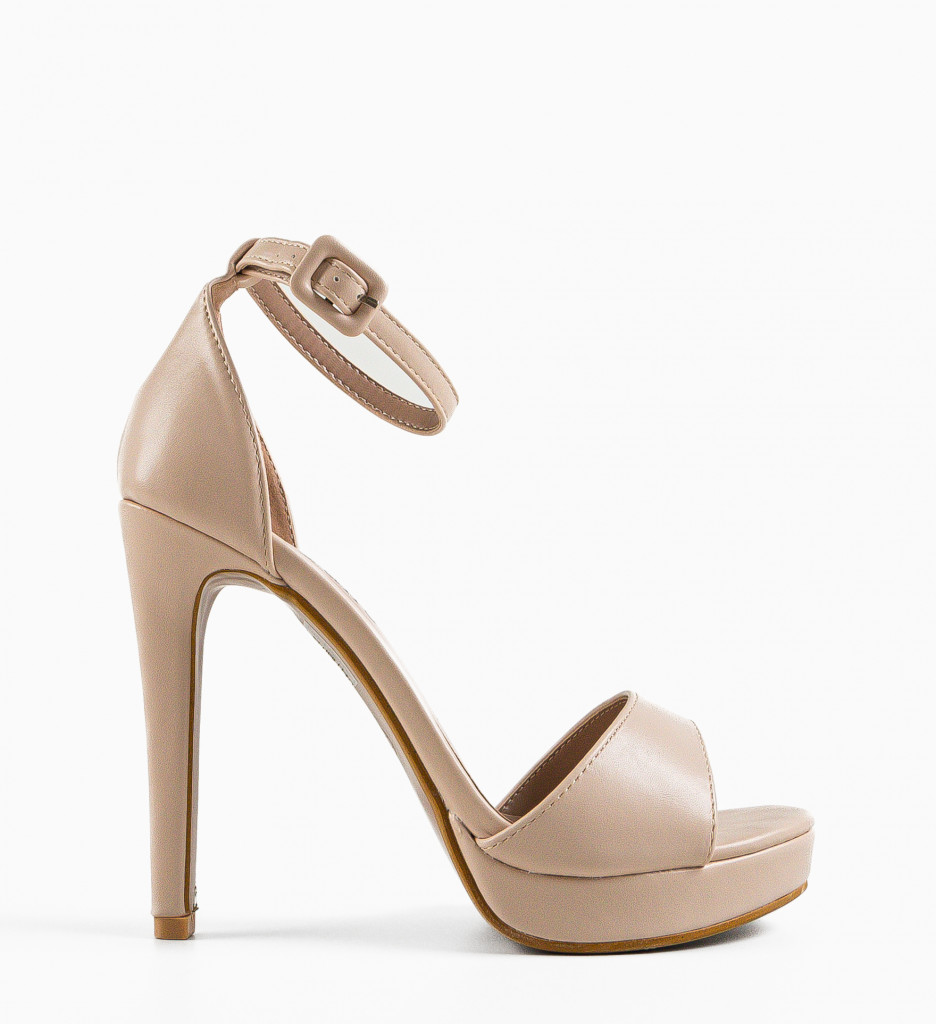 Sandale Toc Shields Bej | Eleganță și Stil - imagine 4