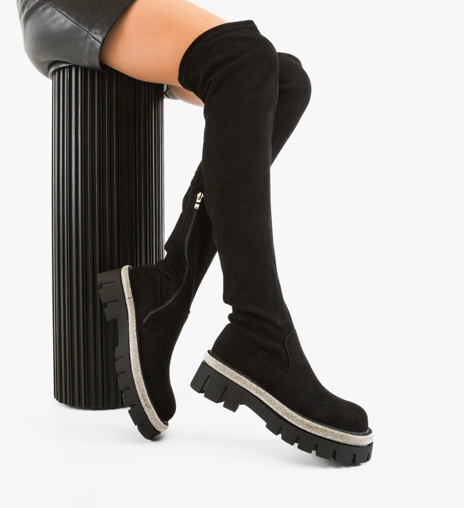 Cizme Dama Klippire Negre Depurtat - Stil Urban - imagine 4