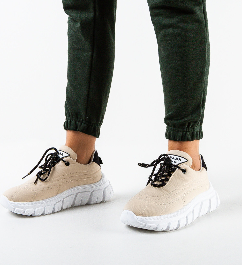 Sneakers Dama Aviana Bej - Confort și Stil - imagine 3
