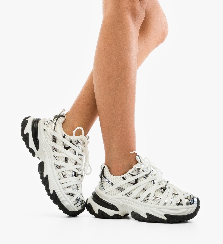 Sneakers Dama Rainbow Argintii | Stil și Confort Sport