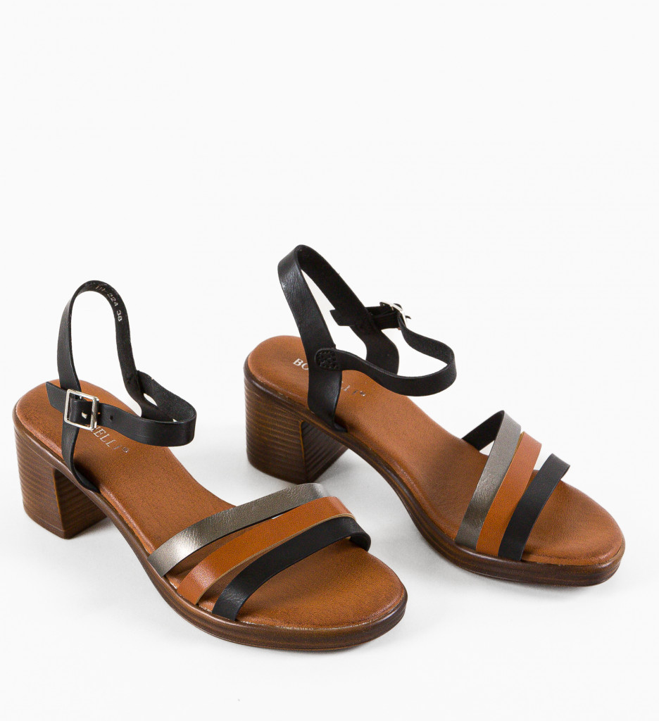 Sandale cu Toc Fiore Negre | Eleganță Asigurată - imagine 7