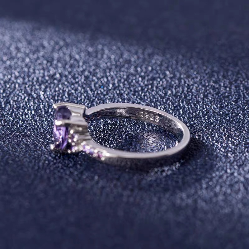 Inel Argint Amanda JW628 cu Zirconiu Mov - imagine 3