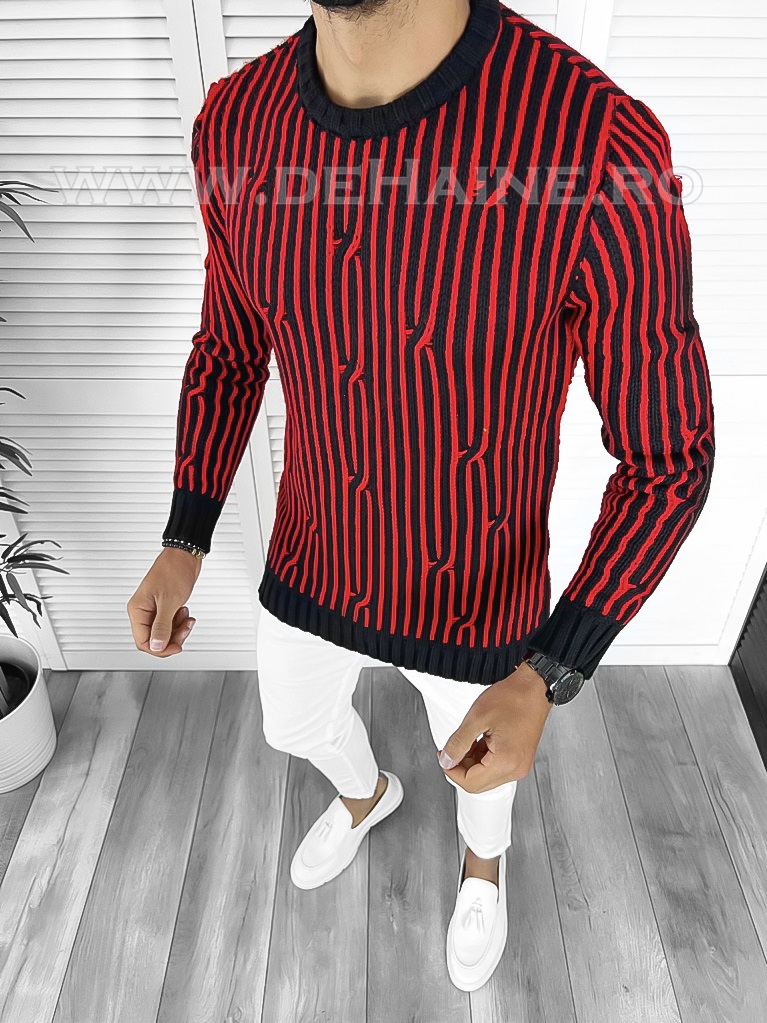 Pulover Barbati Slim Fit Grena | Stil Elegant