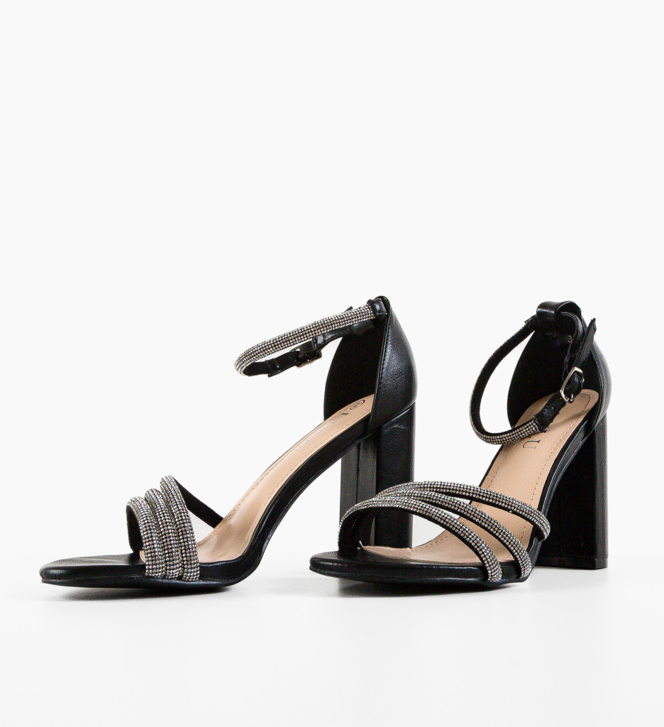 Sandale Awotwi Negre cu Toc Elegante