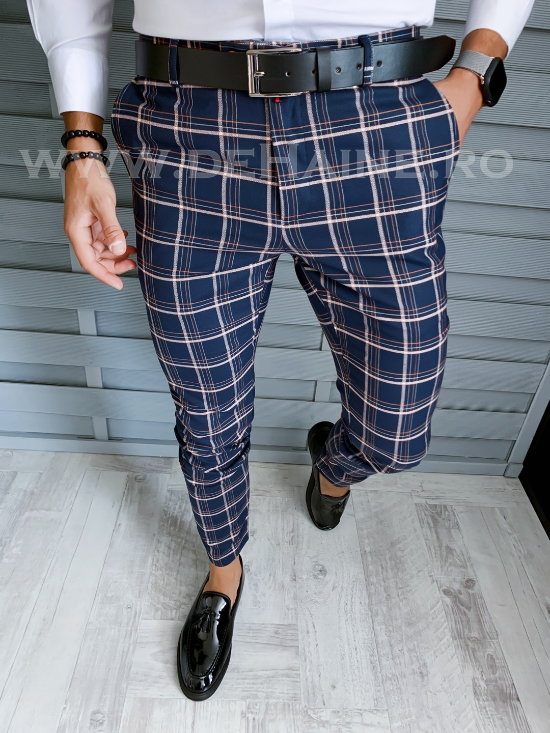 Pantaloni Barbăți Eleganți în Carouri | Stil Modern