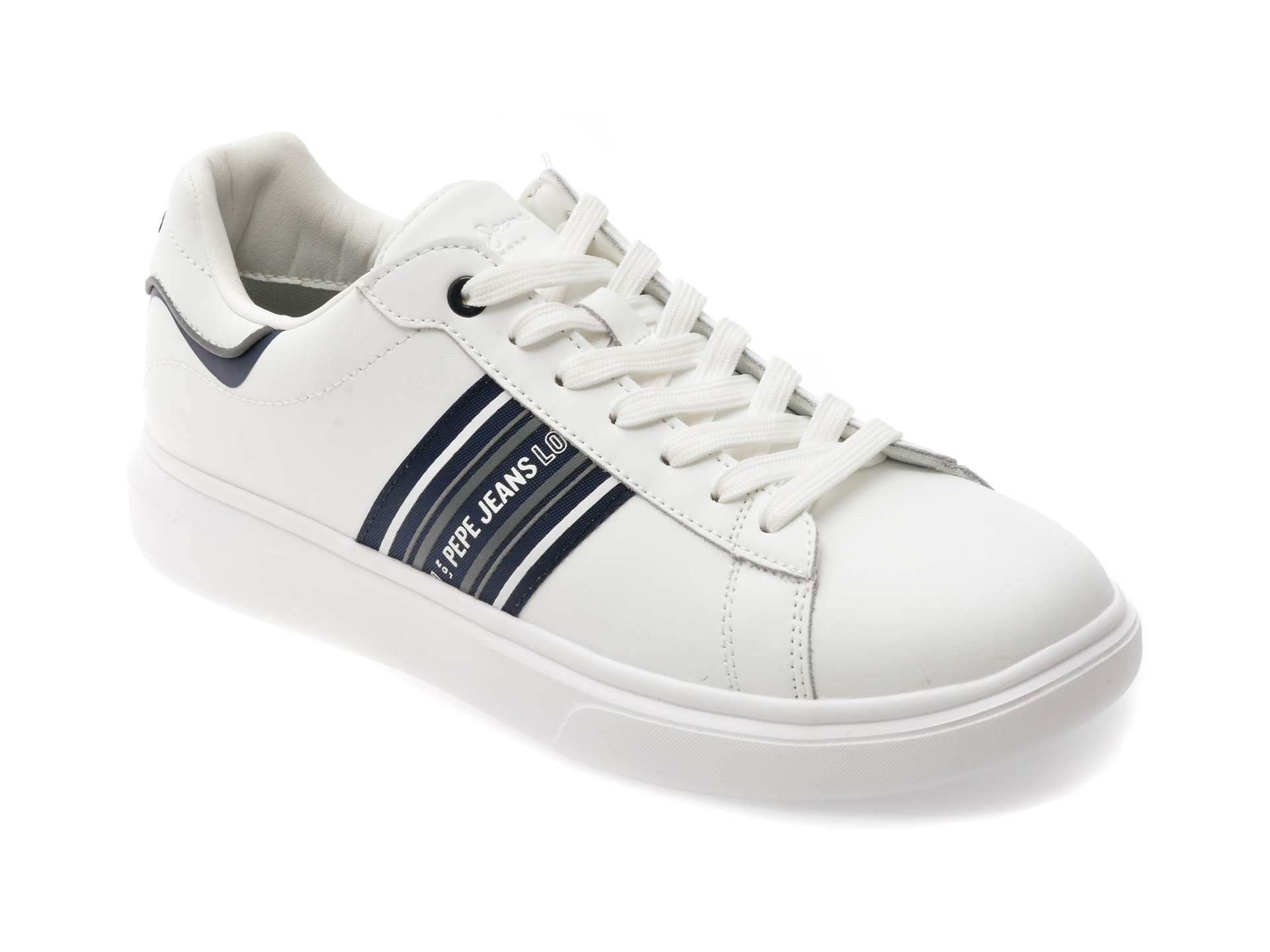Pantofi PEPE JEANS EATON - Piele Naturală Albă