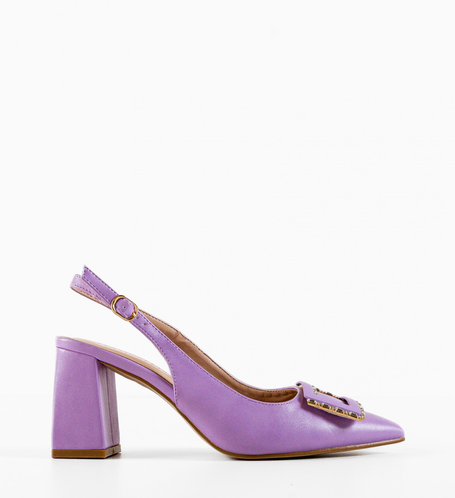 Pantofi Gentalya Mov cu Toc Eleganți - imagine 7