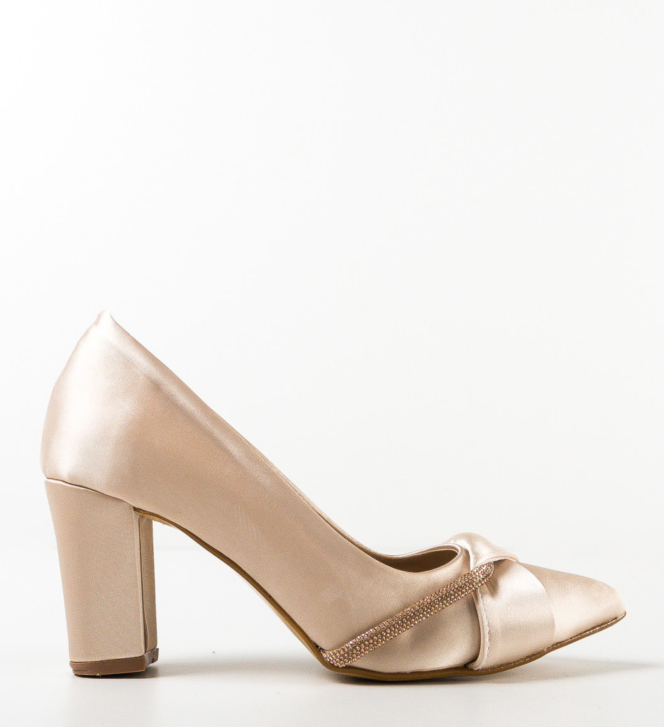 Pantofi cu Toc Urama Bej - Eleganță - imagine 5