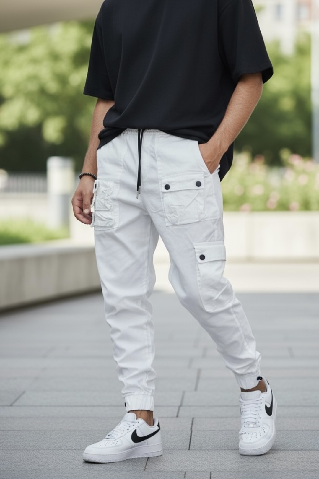 Pantaloni Trening Cargo Albi Conici Y310