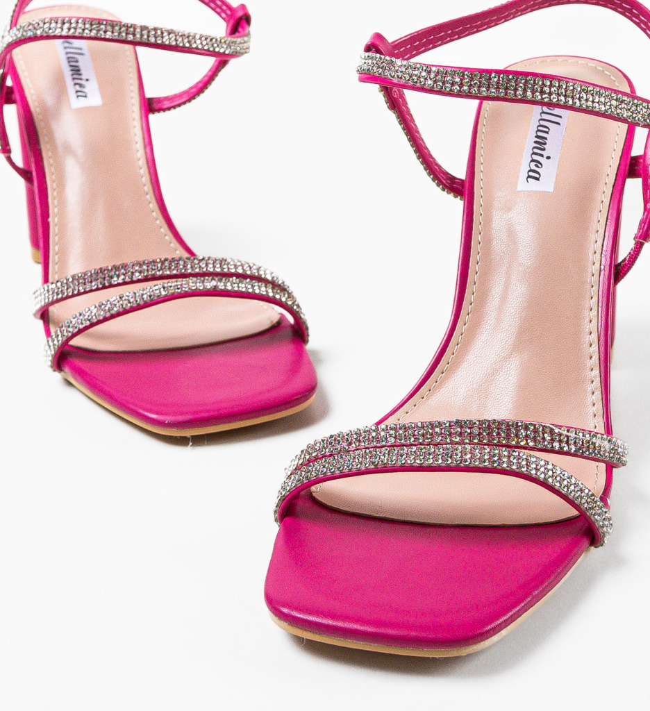 Sandale cu Toc Estrada Fuchsia - Eleganță Asigurată - imagine 6