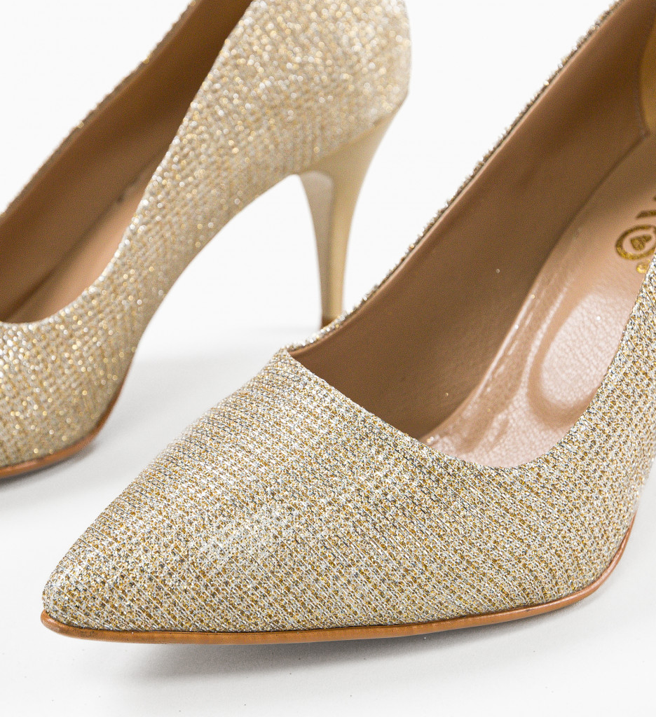 Pantofi Toc Jensy Aurii 2 - Eleganță Aurie
