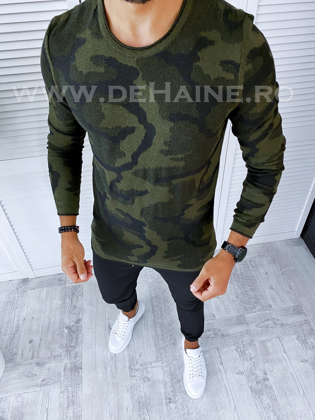 Bluza Barbati Kaki Slim Fit | Stil Eleganta Casual