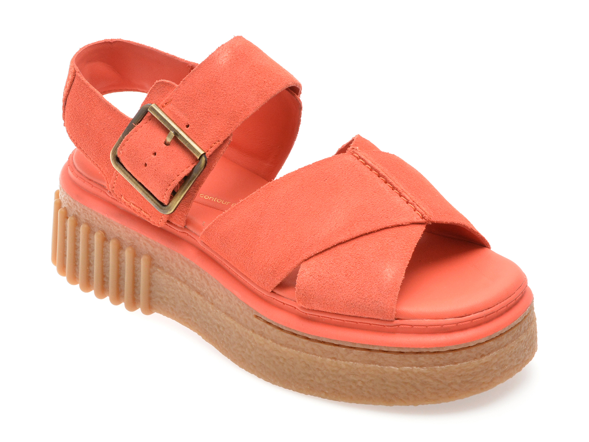 Sandale Clarks EVAMAR WISH Portocalii Piele