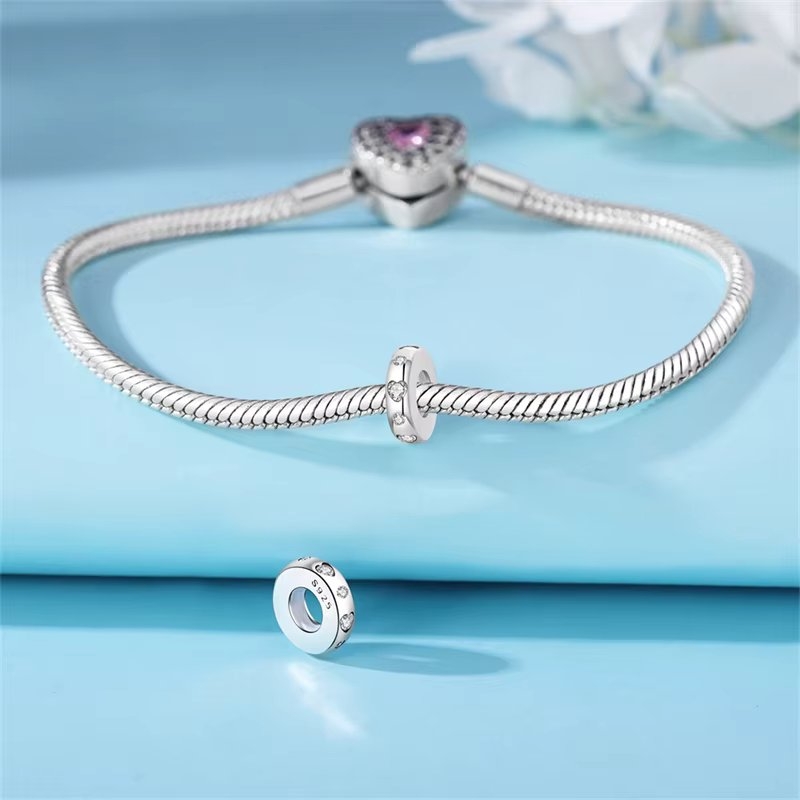 Charm Argint Delis Placat cu Rodiu - Eleganță Simplă - imagine 4