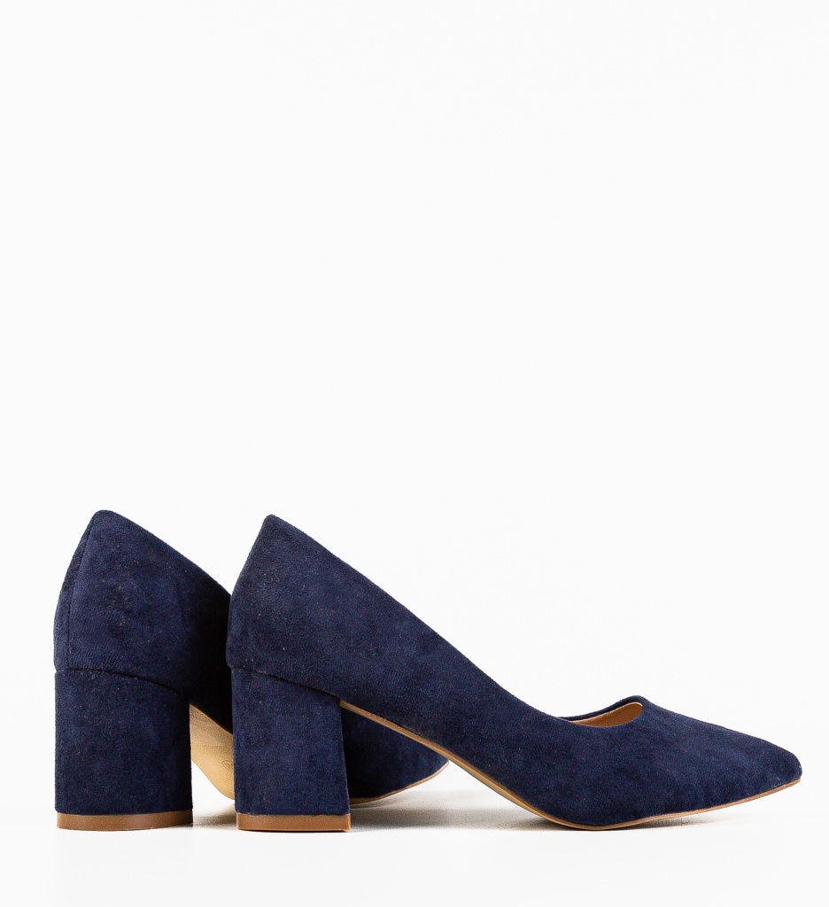 Pantofi Dama Popeq Bleumarin cu Toc Eleganti - imagine 5