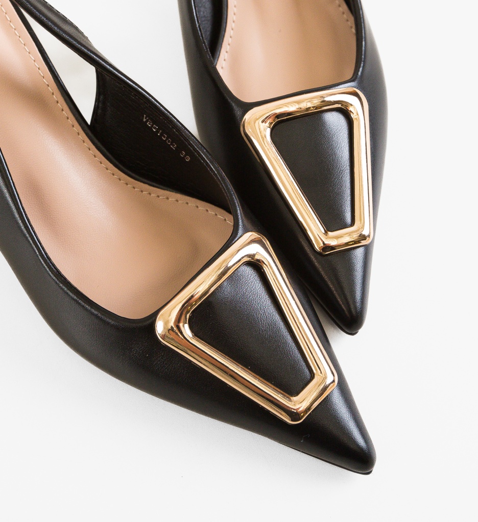 Pantofi Toc Eleganți Harri Negri - Stil Refined