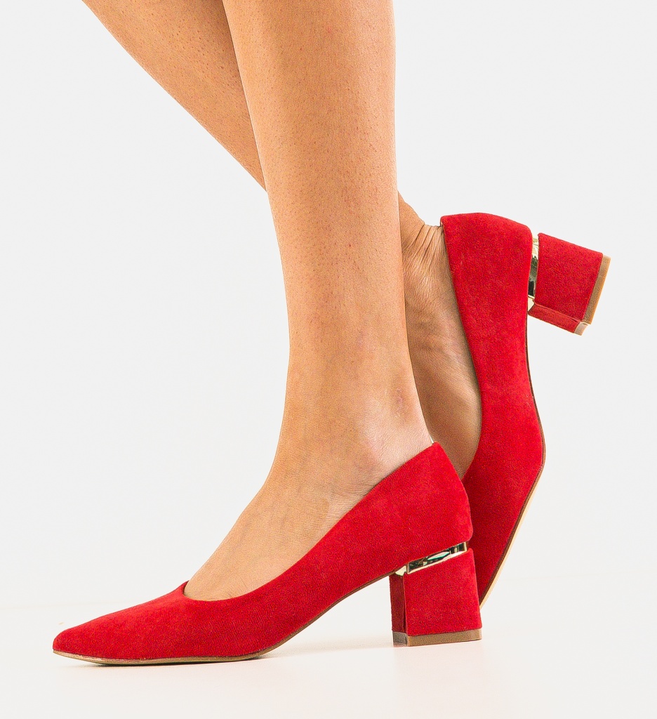 Pantofi Hazmelo Rosii cu Toc - Eleganță Asigurată - imagine 4