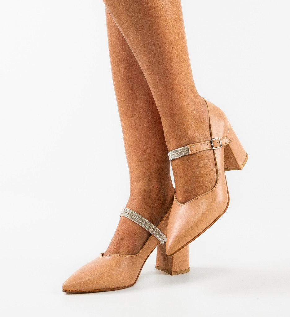 Pantofi cu toc Gernyb Bej | Eleganță și Stil - imagine 3