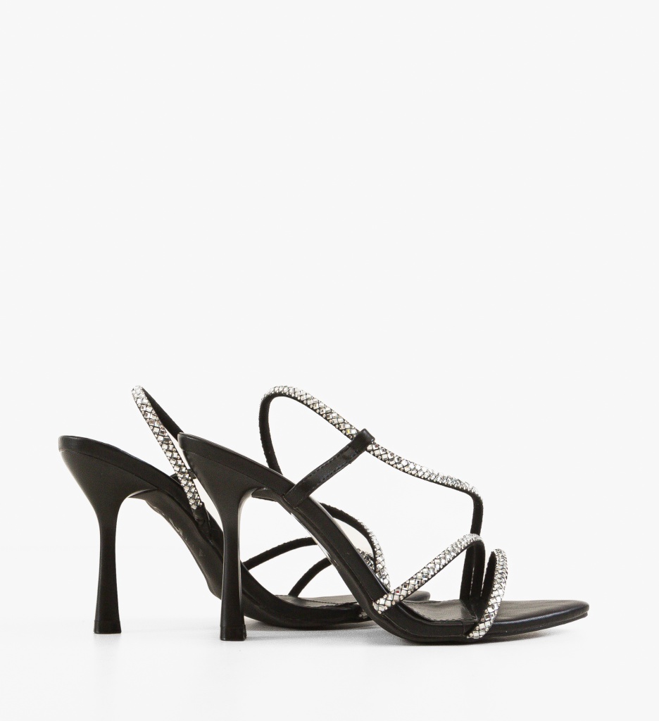 Sandale Dama Dreska Negre Elegante cu Toc - imagine 3