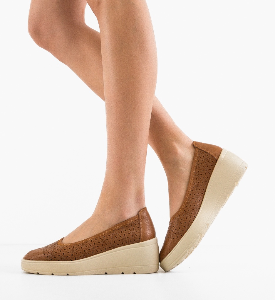 Platforme Dama Kamiz Camel | Stil Casual Confortabil - imagine 3