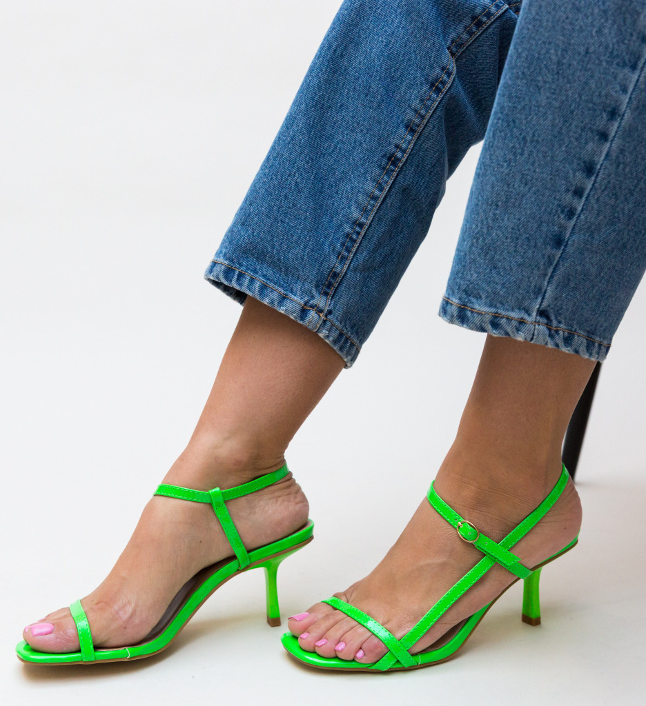 Sandale Wilma Verzi cu Toc - Eleganță și Stil - imagine 4