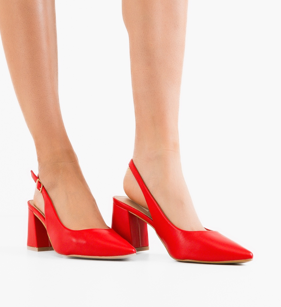 Pantofi Justin Rosii - Eleganță și Stil - imagine 2