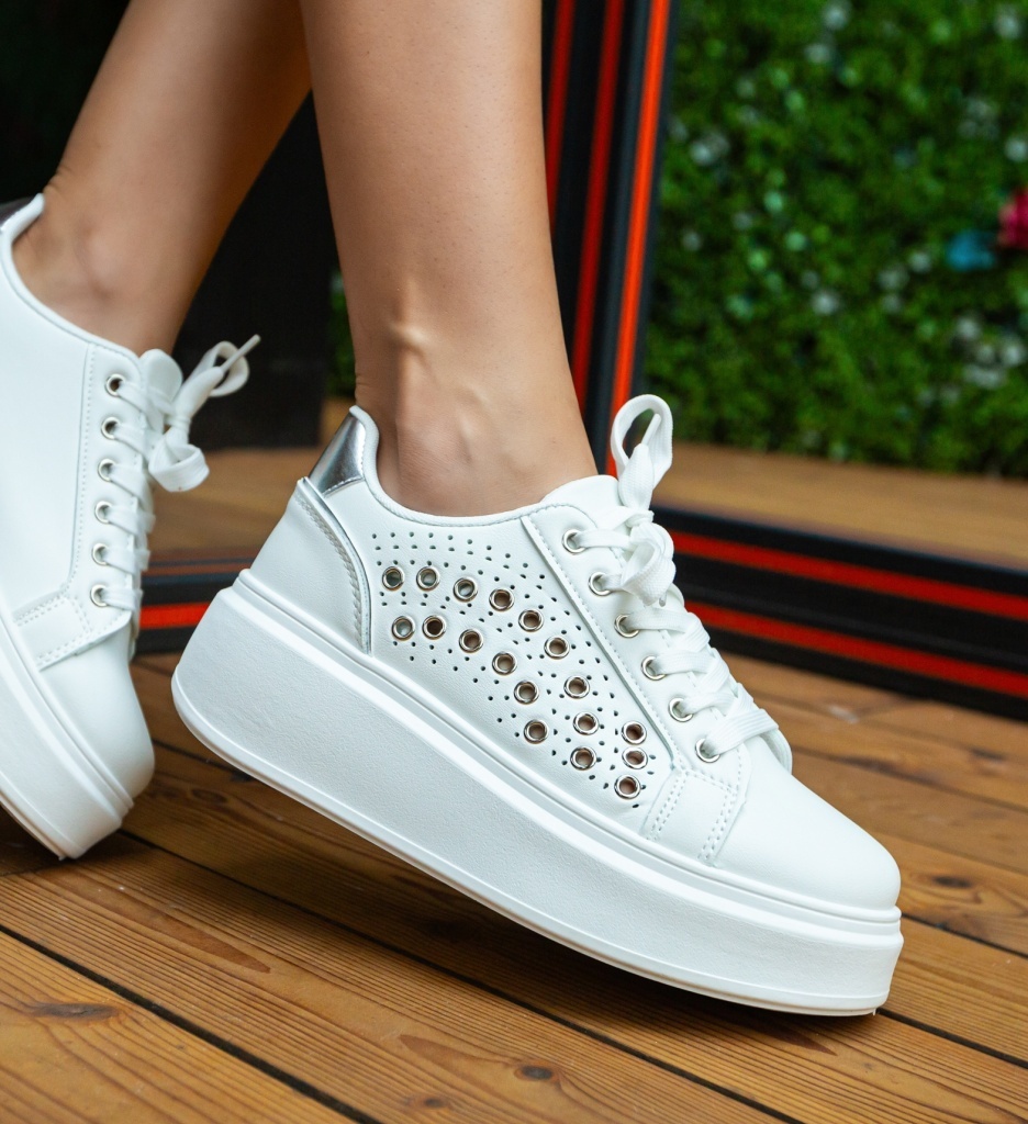Sneakers Dama Ania Argintii - Confort și Stil