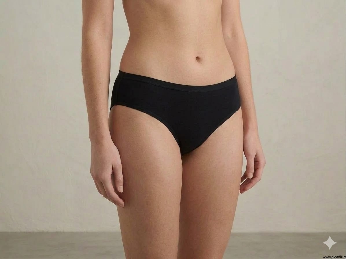 Set 5 Chiloți Dama Picadili Bumbac Crem/Negru - imagine 2
