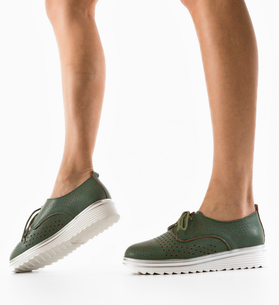 Pantofi Casual Dama Verzi Confort & Stil - imagine 3