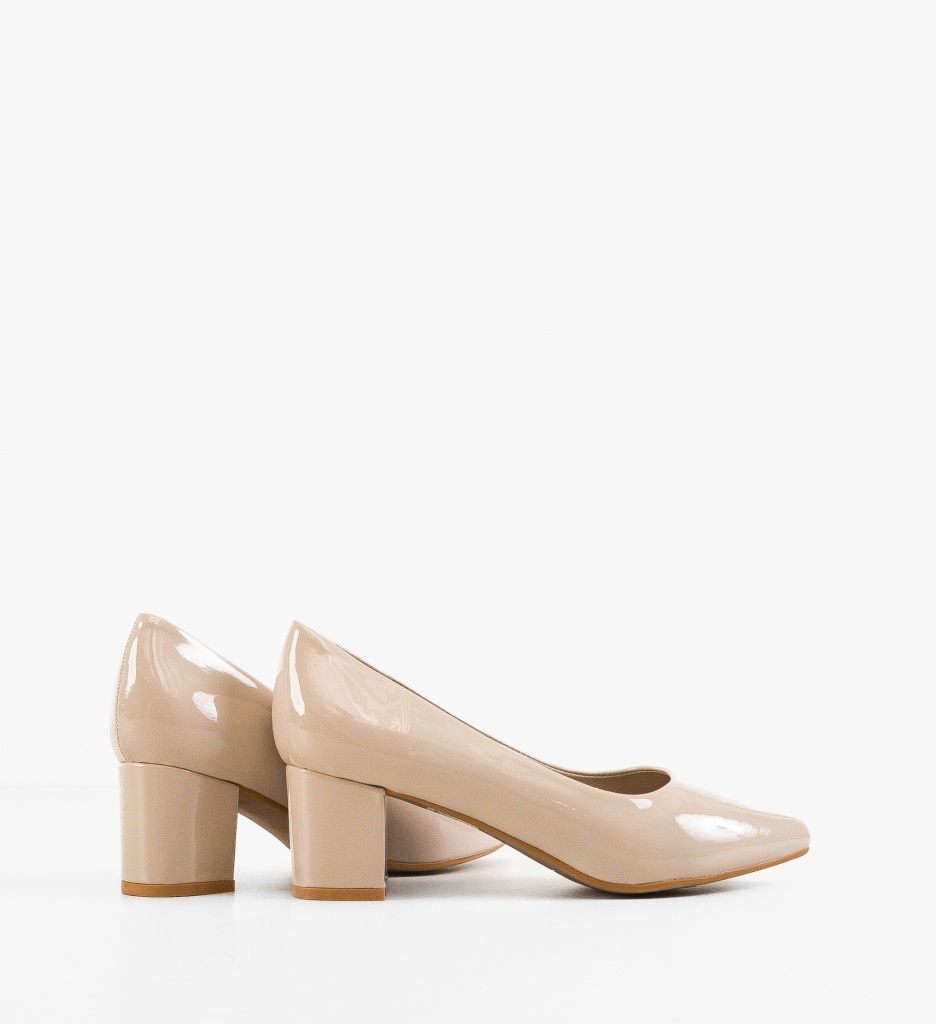 Pantofi Rose Bej cu Toc Eleganți - imagine 4