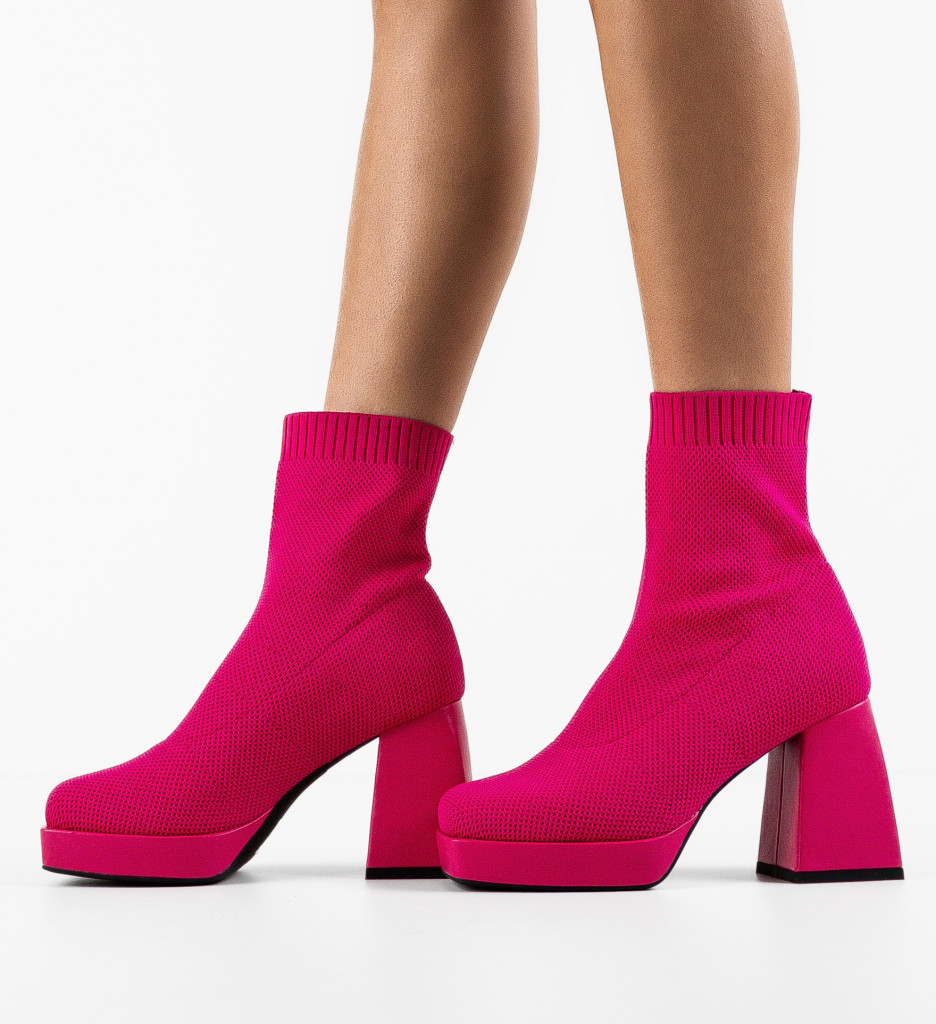 Botine Julie Fuchsia | Design Vibrant și Eleganță - imagine 2